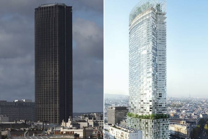 Tour Montparnasse dominant les immeubles parisiens, construite en 1973