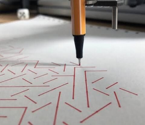 Dessin algorithmique assisté par ordinateur de Vera Molnár réalisé en 1976