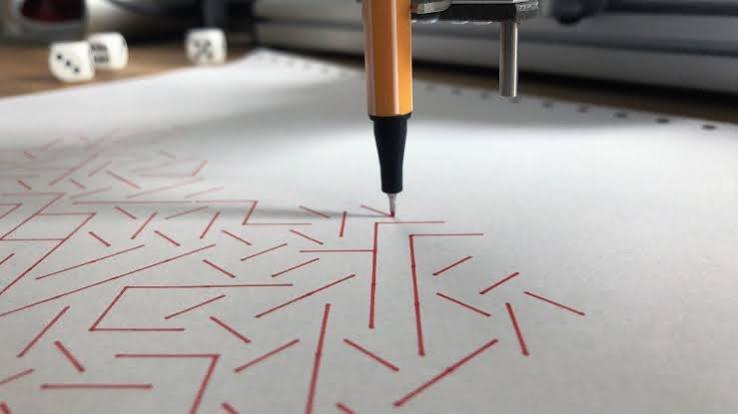 Dessin algorithmique assisté par ordinateur de Vera Molnár réalisé en 1976